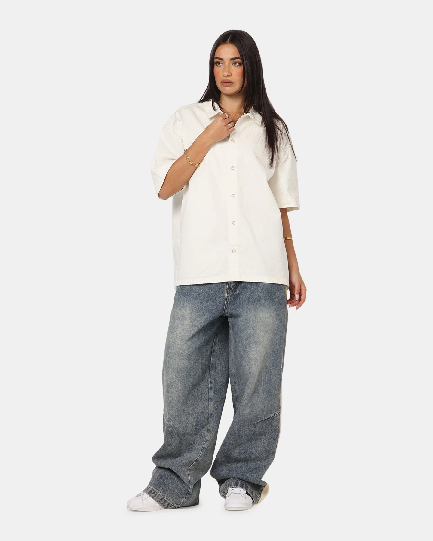 Chill Friendly Saint Morta Amplus Sidewinder Jeans Dirty Denim/Off White