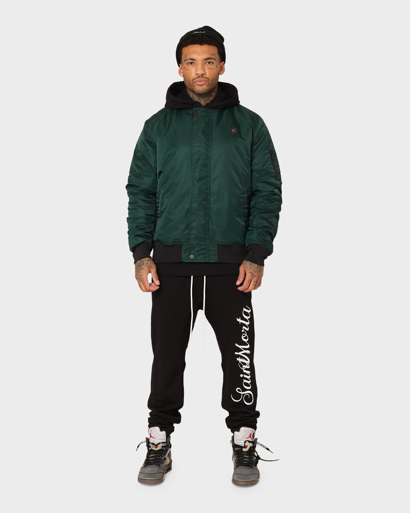 Saint Morta Annex Bomber Jacket Stadium Green Brand Name