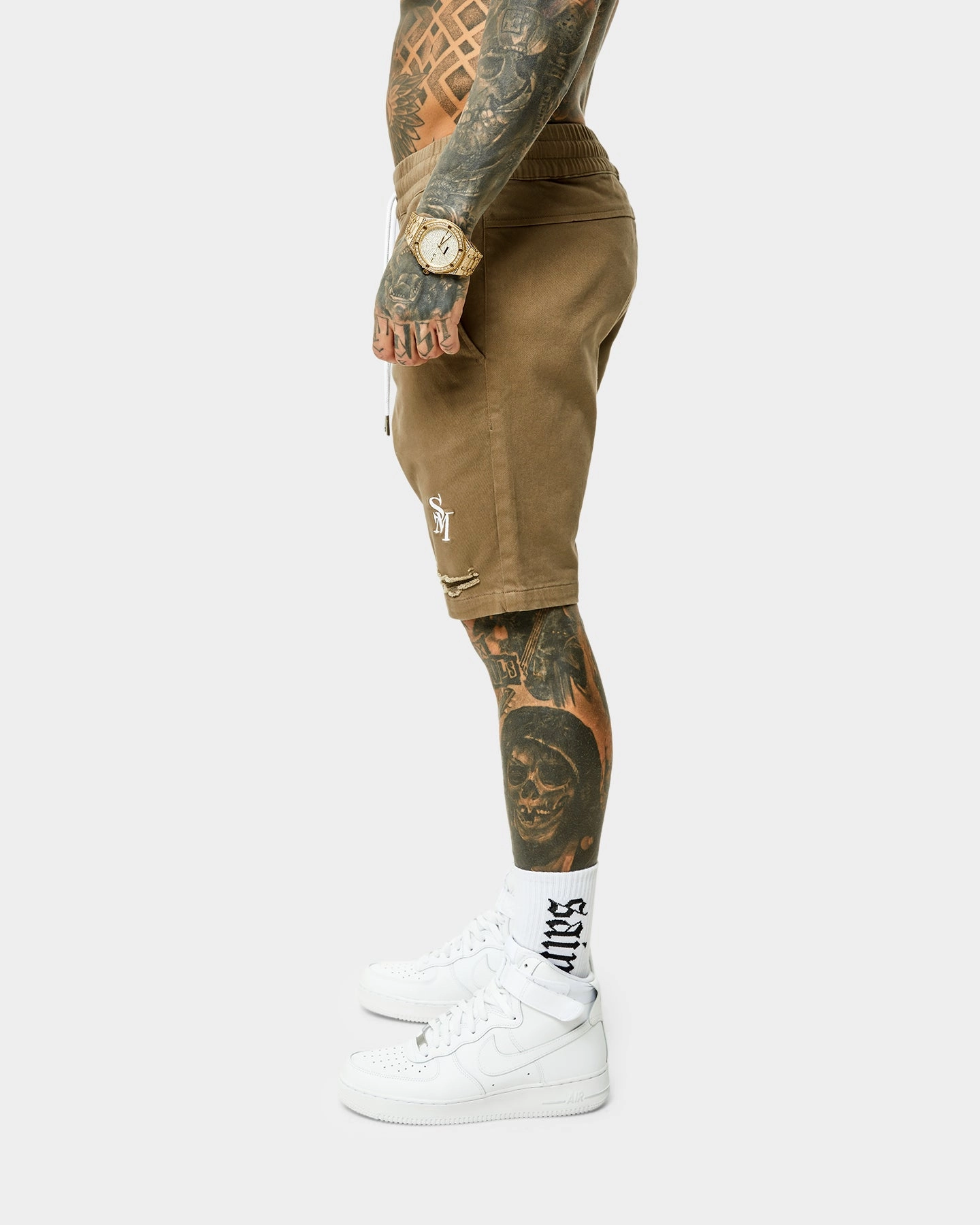 Saint Morta Annex Denim Shorts Brown Beach Bound