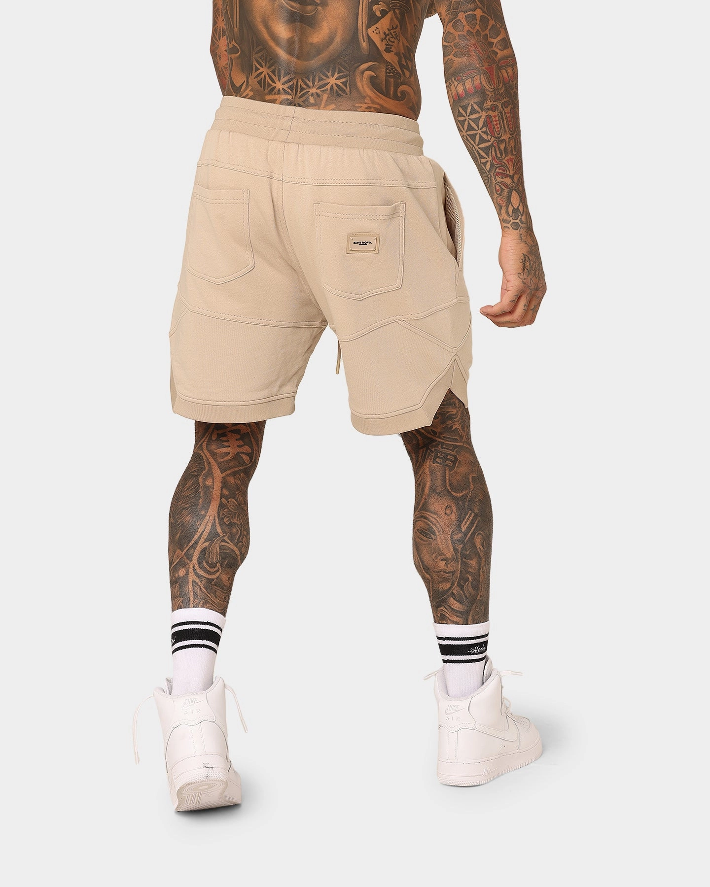 Soft touch finish Saint Morta Annex Inset Basketball Shorts Stone
