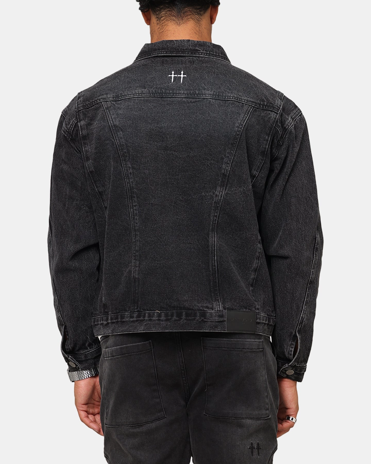 Saint Morta Armoury Denim Jacket Black Shadow Insulated Wear Padded collar