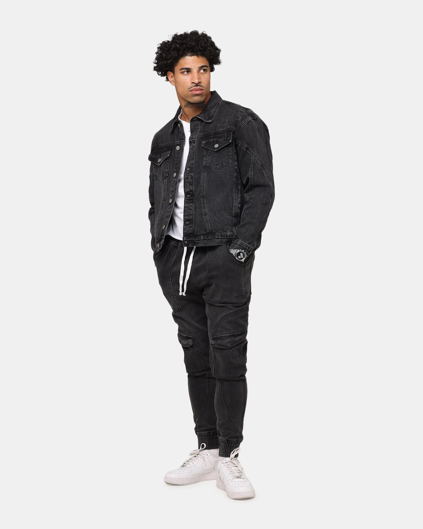 Saint Morta Armoury Denim Jacket Black Shadow Stylish Insulation