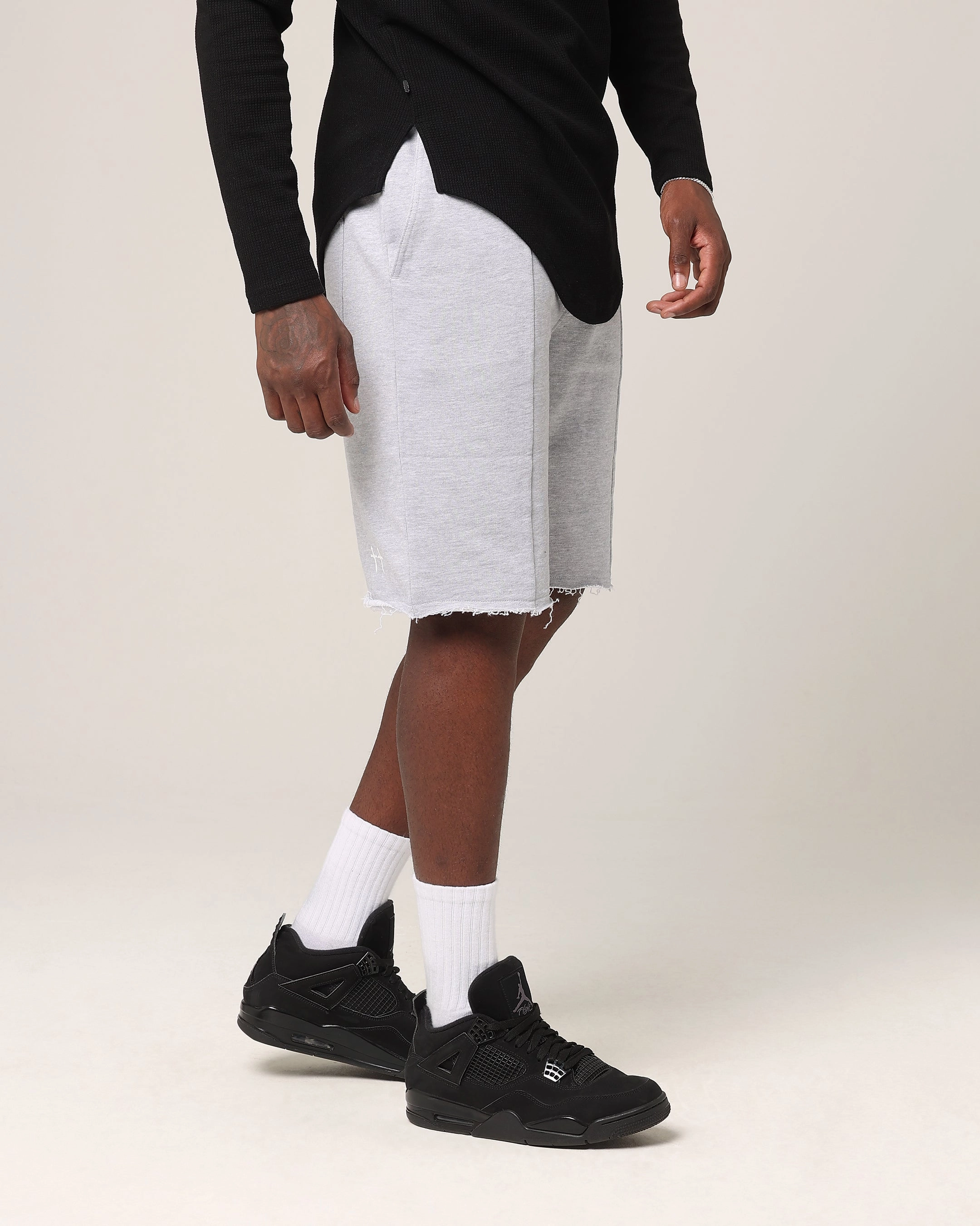 Saint Morta Baggy 90's Sweat Shorts Light Grey Marl skin friendly Weekend Wear