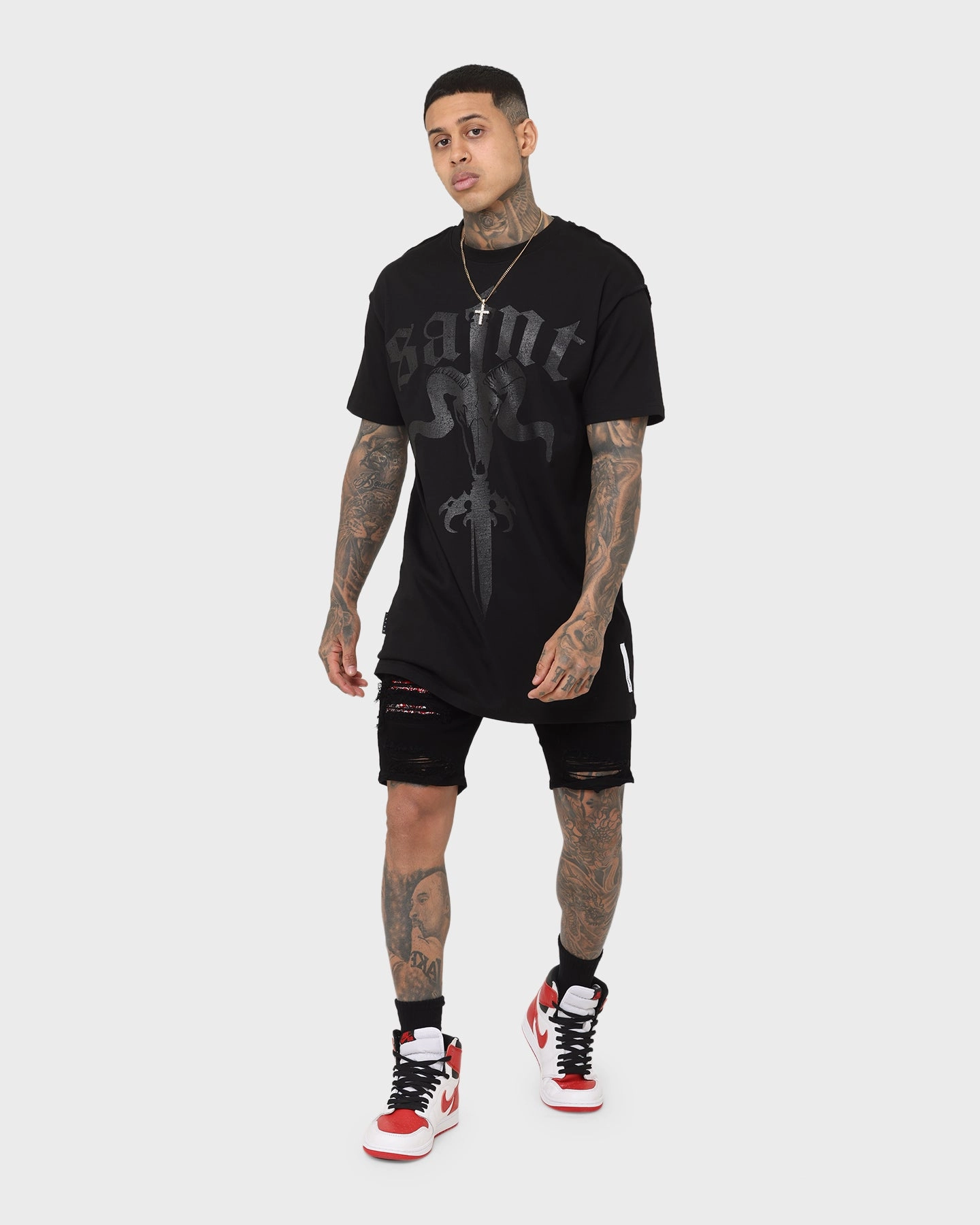 Fitness Ready clubbing attire Saint Morta Bandana Summum Shorts Black/Red