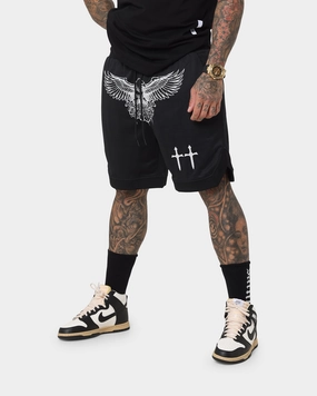Saint Morta Bird Of Prey Basketball Shorts Black/White Travel Comfort