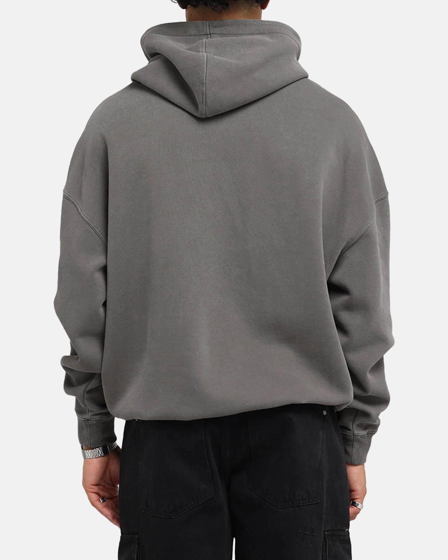 Saint Morta Black Doves Boxy Hoodie Washed Charcoal Cutting - edge Non Irritating Seams