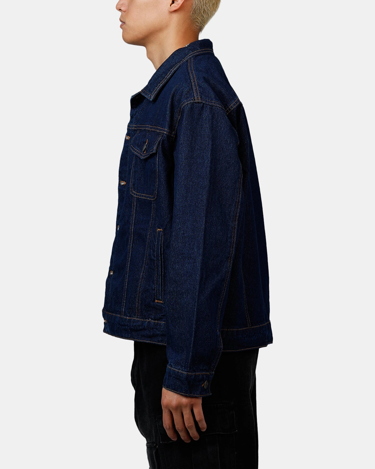 Outdoor Comfort Saint Morta Boxy Denim Jacket Indigo/Tan