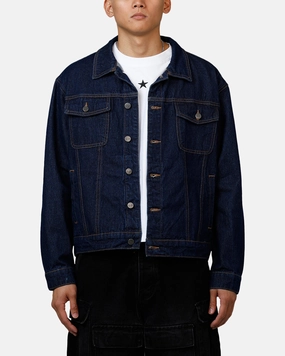 Multi Pocket Saint Morta Boxy Denim Jacket Indigo/Tan