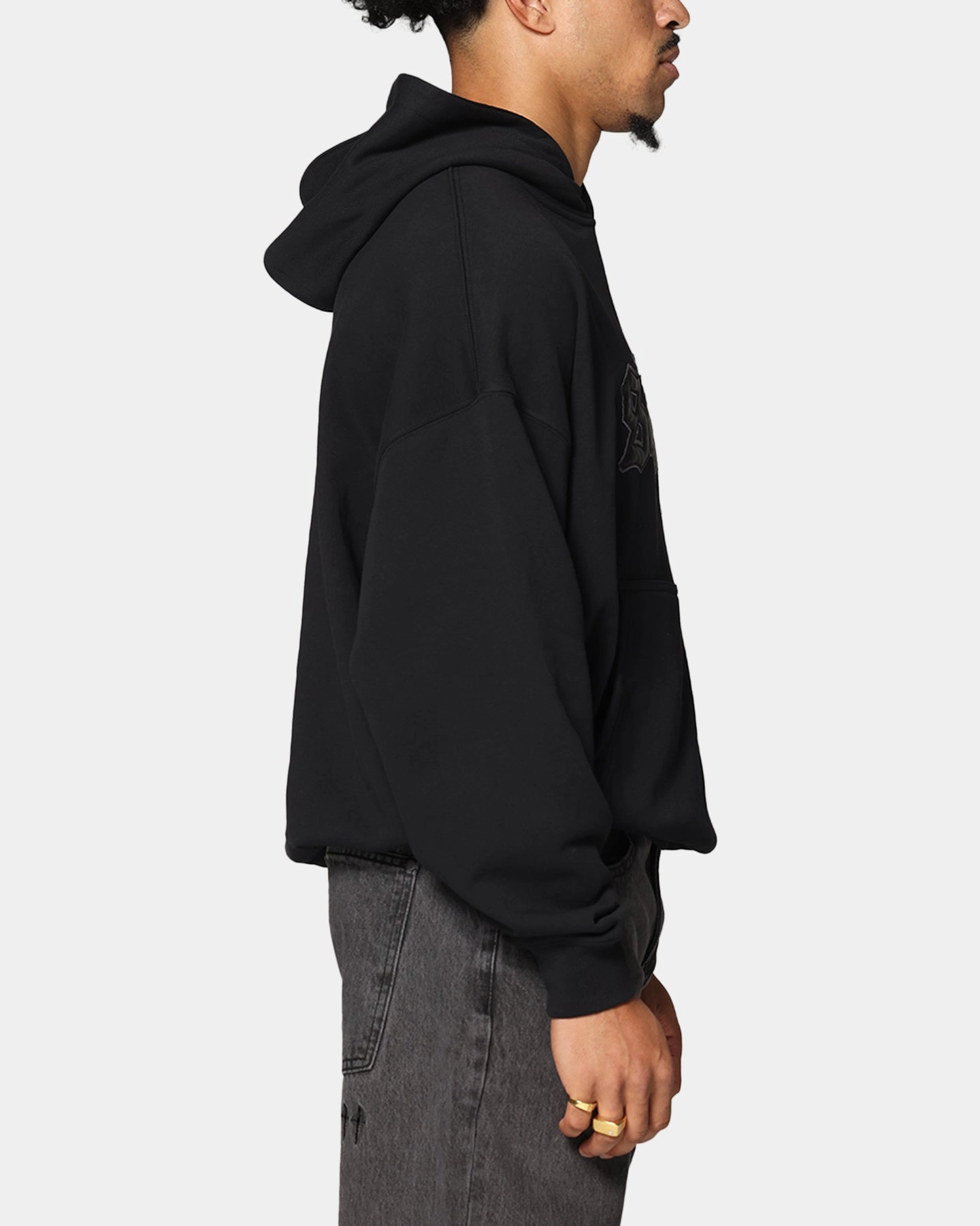 Finish - smooth Interoperable Saint Morta Cambronne Layered Boxy Hoodie Black/Black