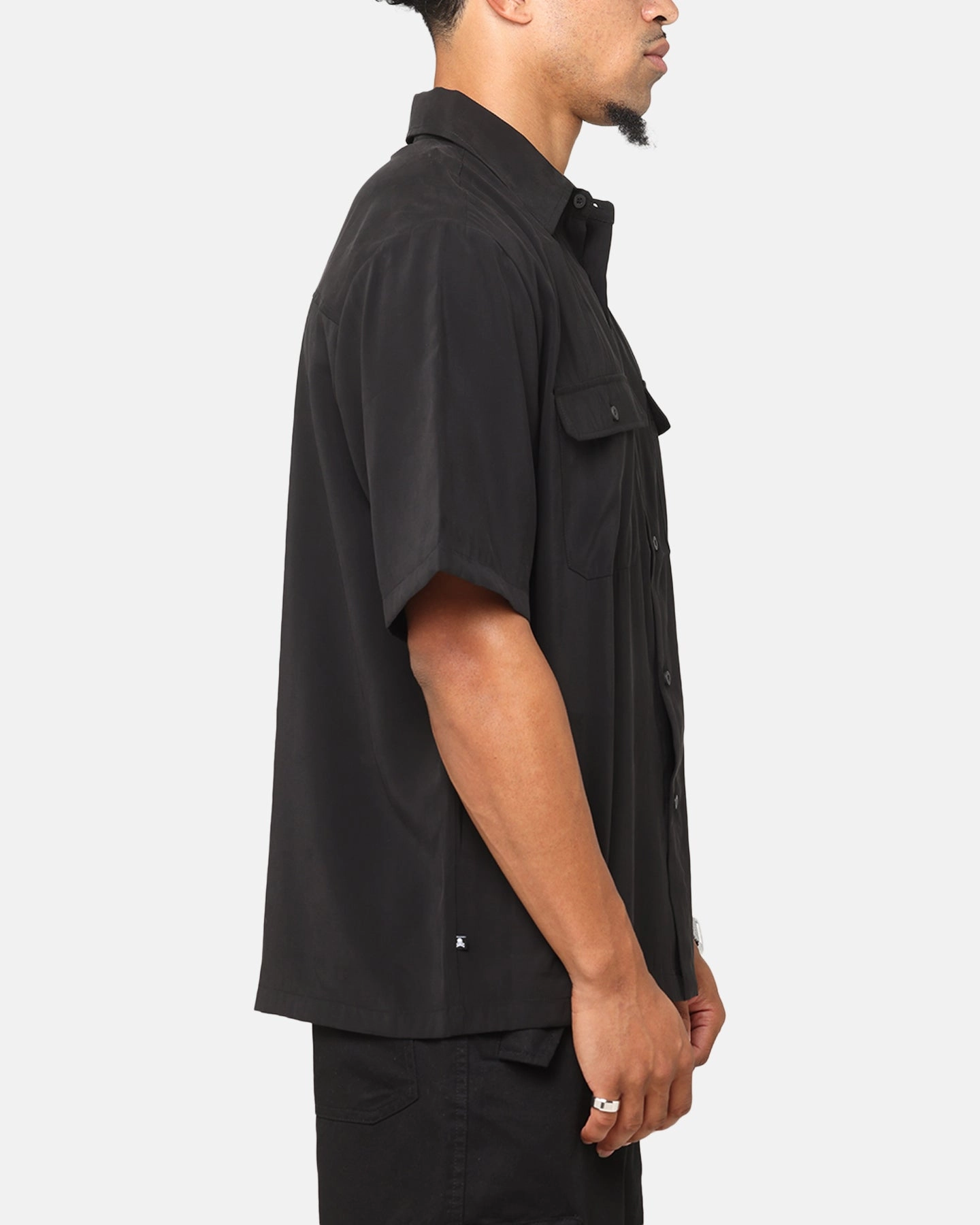 Party Ready Tailored Cuffs Saint Morta Cargo Button Up Shirt Black