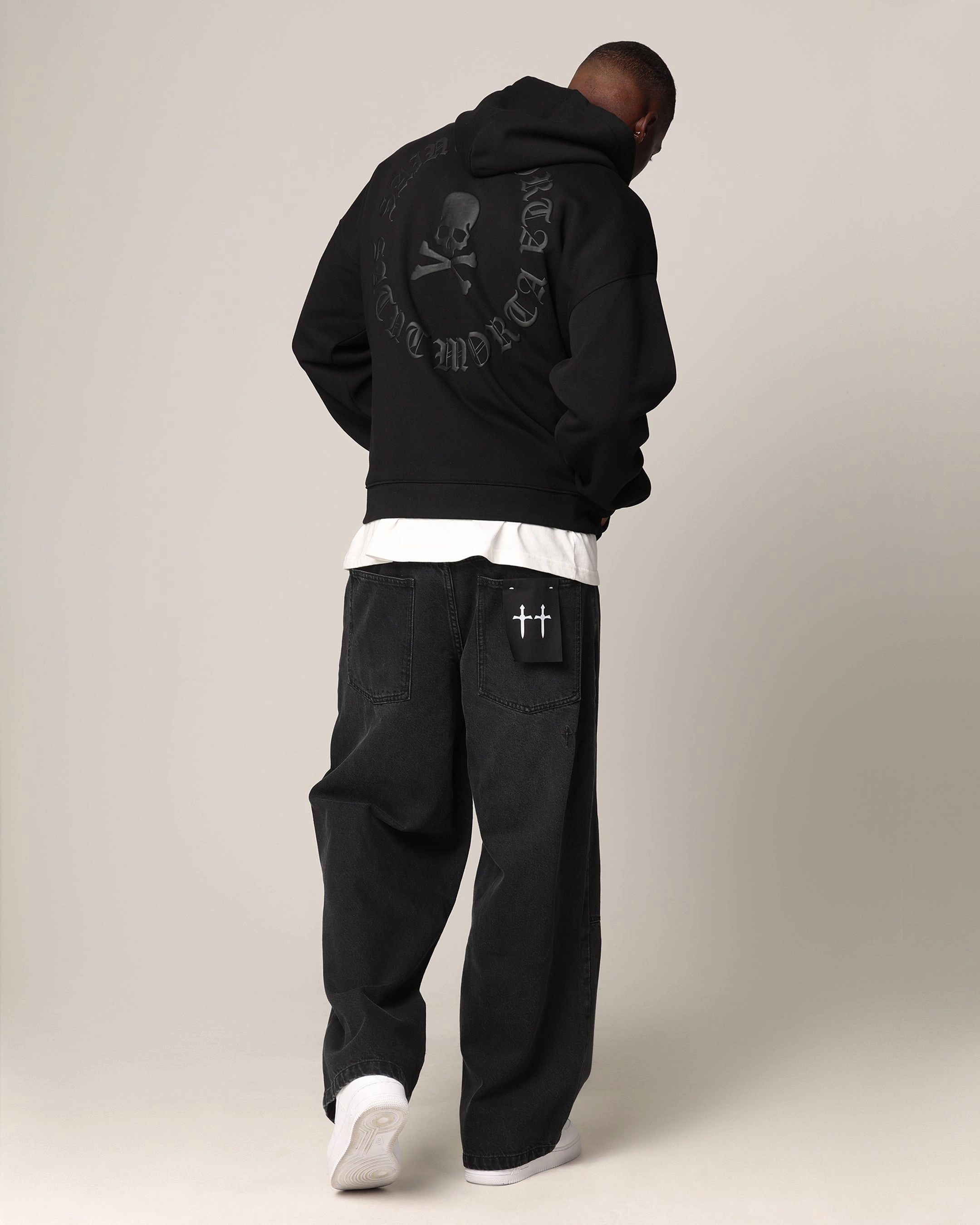 Saint Morta Ceremonies Hoodie Black Ribbed Knit Cuffs All Day Use