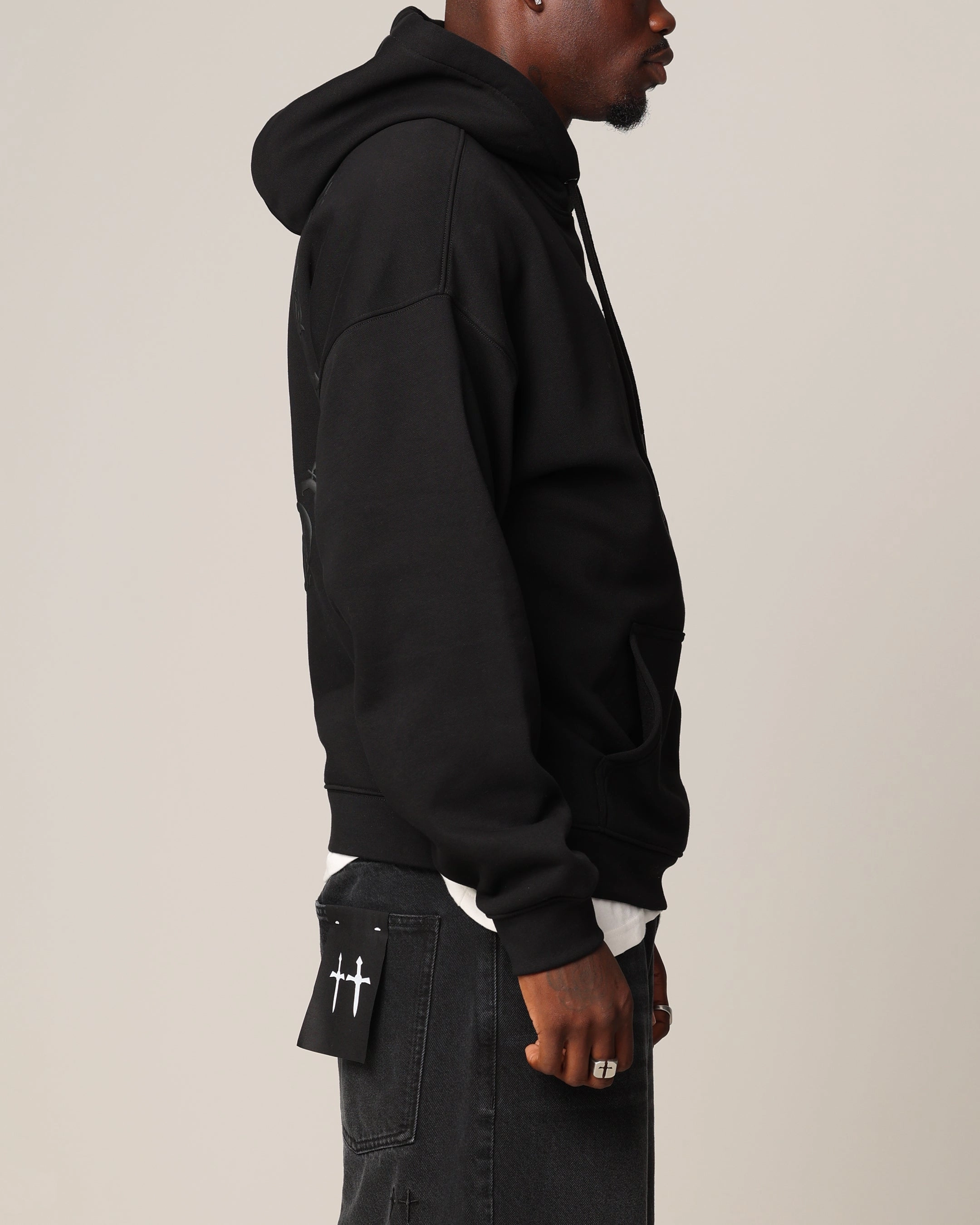 Saint Morta Ceremonies Hoodie Black Laser Cut Vents Clean Cut