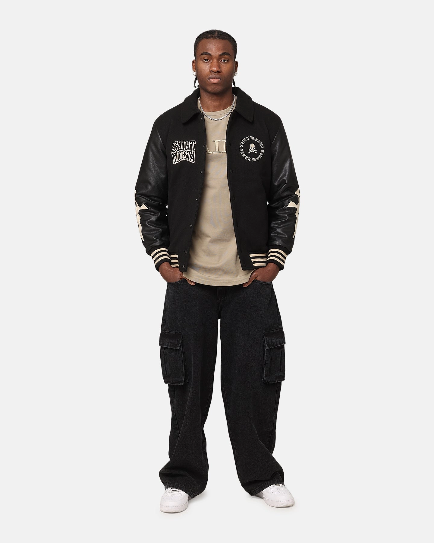 Rain Fit Saint Morta Ceremonies Varsity Jacket Black/Tan