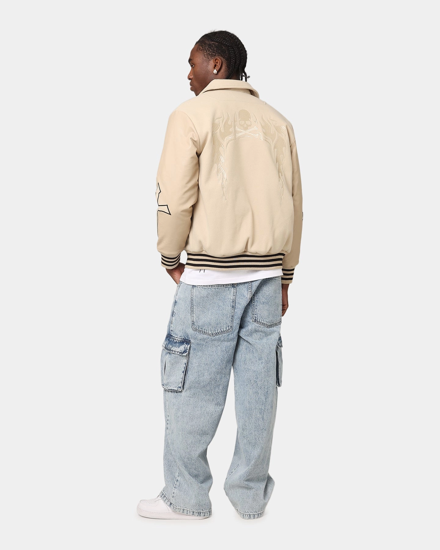 Easy Fit Quality Assurance Saint Morta Ceremonies Varsity Jacket Stone