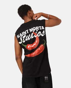 easygoing look Flattering Design Saint Morta Chilli Fusion Muscle T-Shirt Black