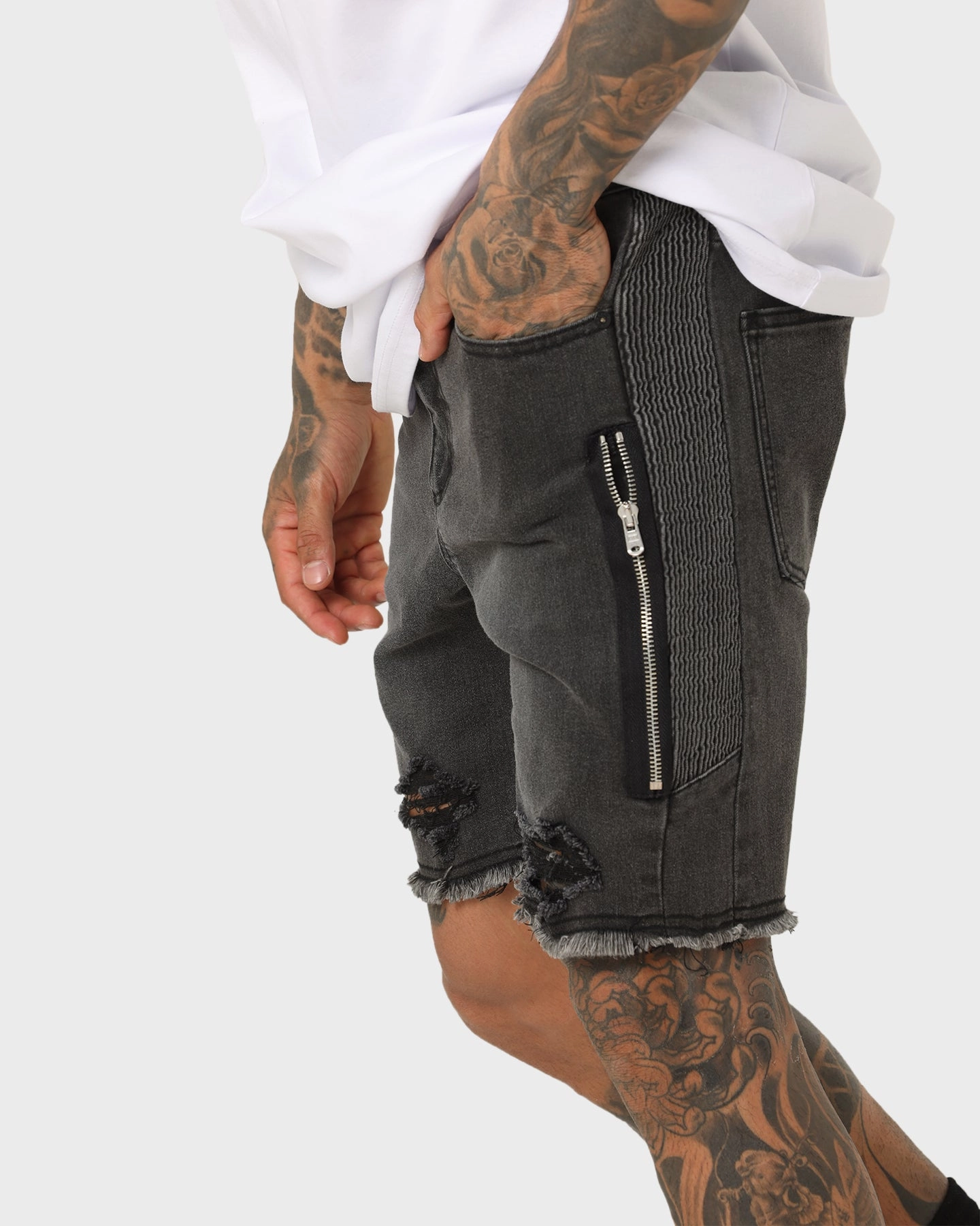 Warm Day Outfit Saint Morta Codex Denim Shorts Vintage Black