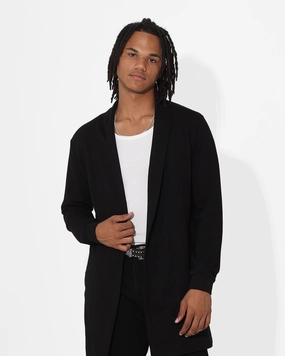 Everyday Urban Style BreathableFabric Saint Morta Coffin Party Longline Cardigan Black