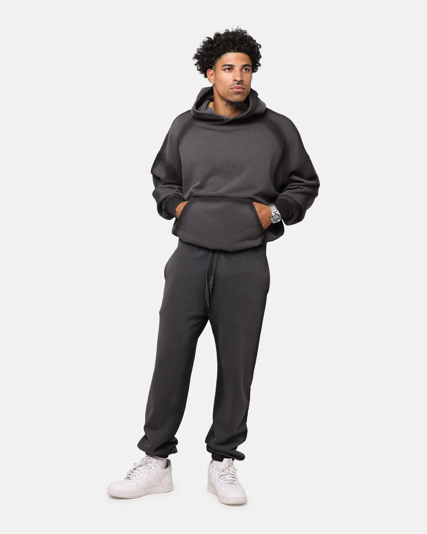 construction workers gym - goers Saint Morta Contrast Wash Hoodie Black Wash