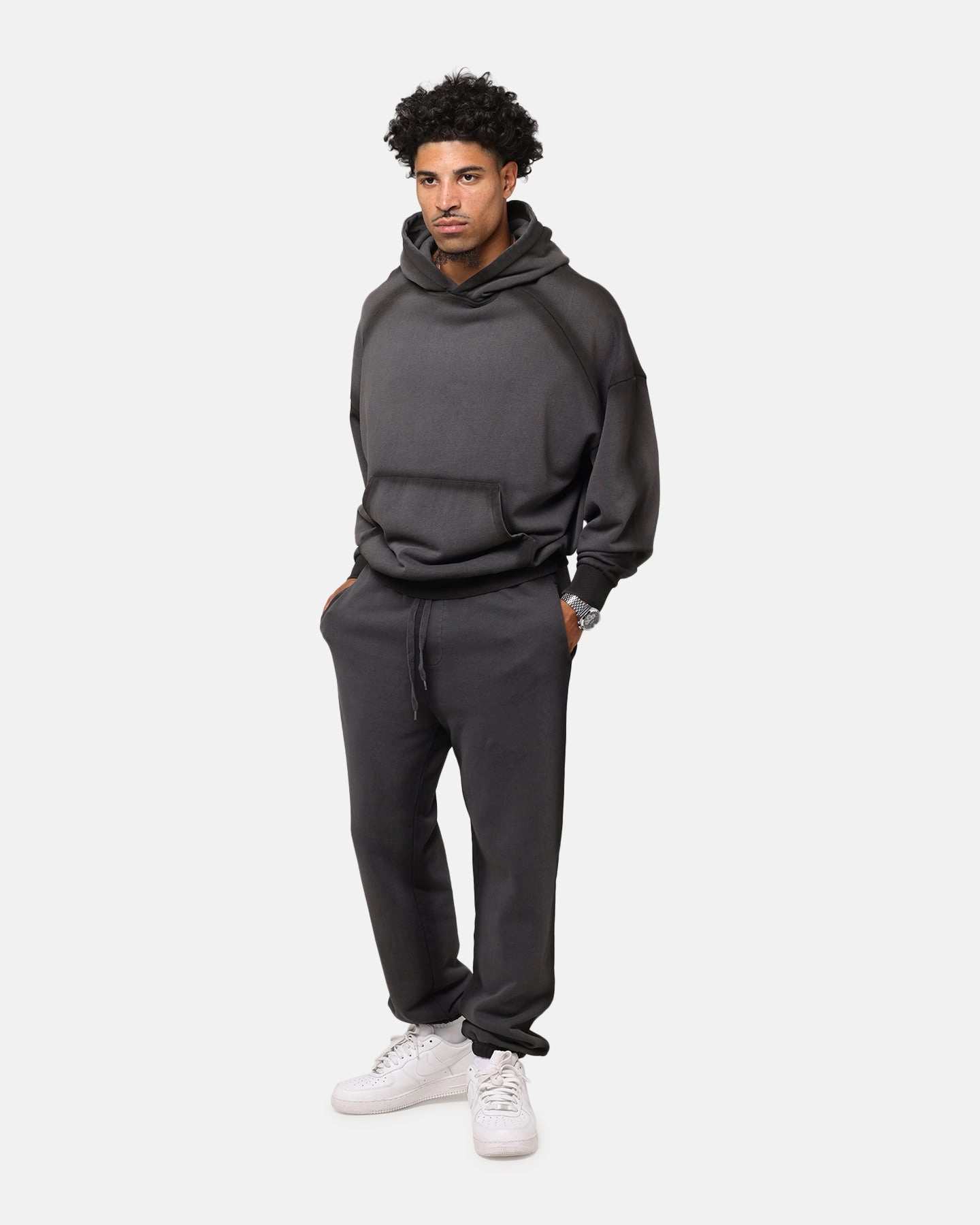 Saint Morta Contrast Wash Sweatpants Washed Black Lightweight Flex