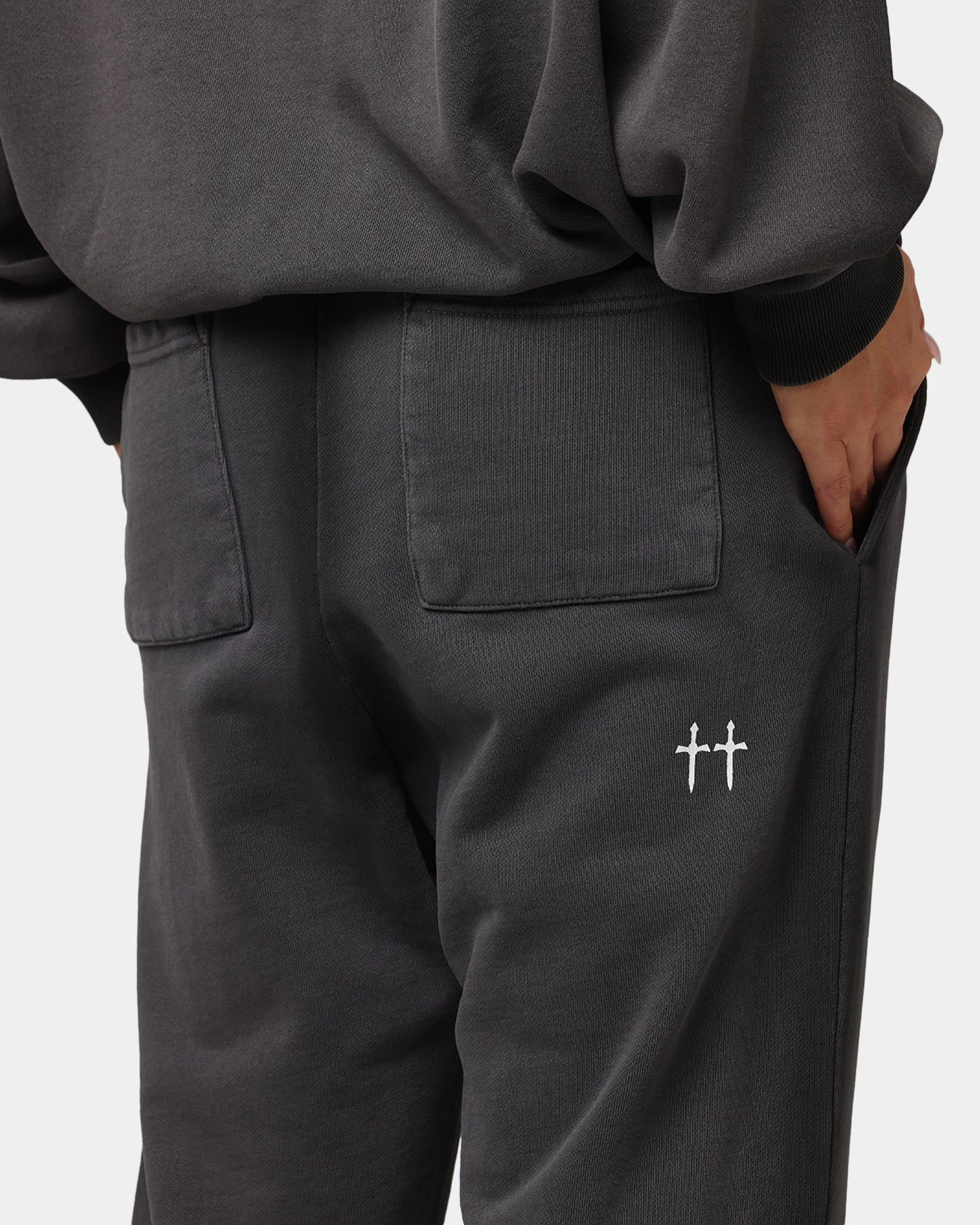 Eco Friendly Fabric Saint Morta Contrast Wash Sweatpants Washed Black