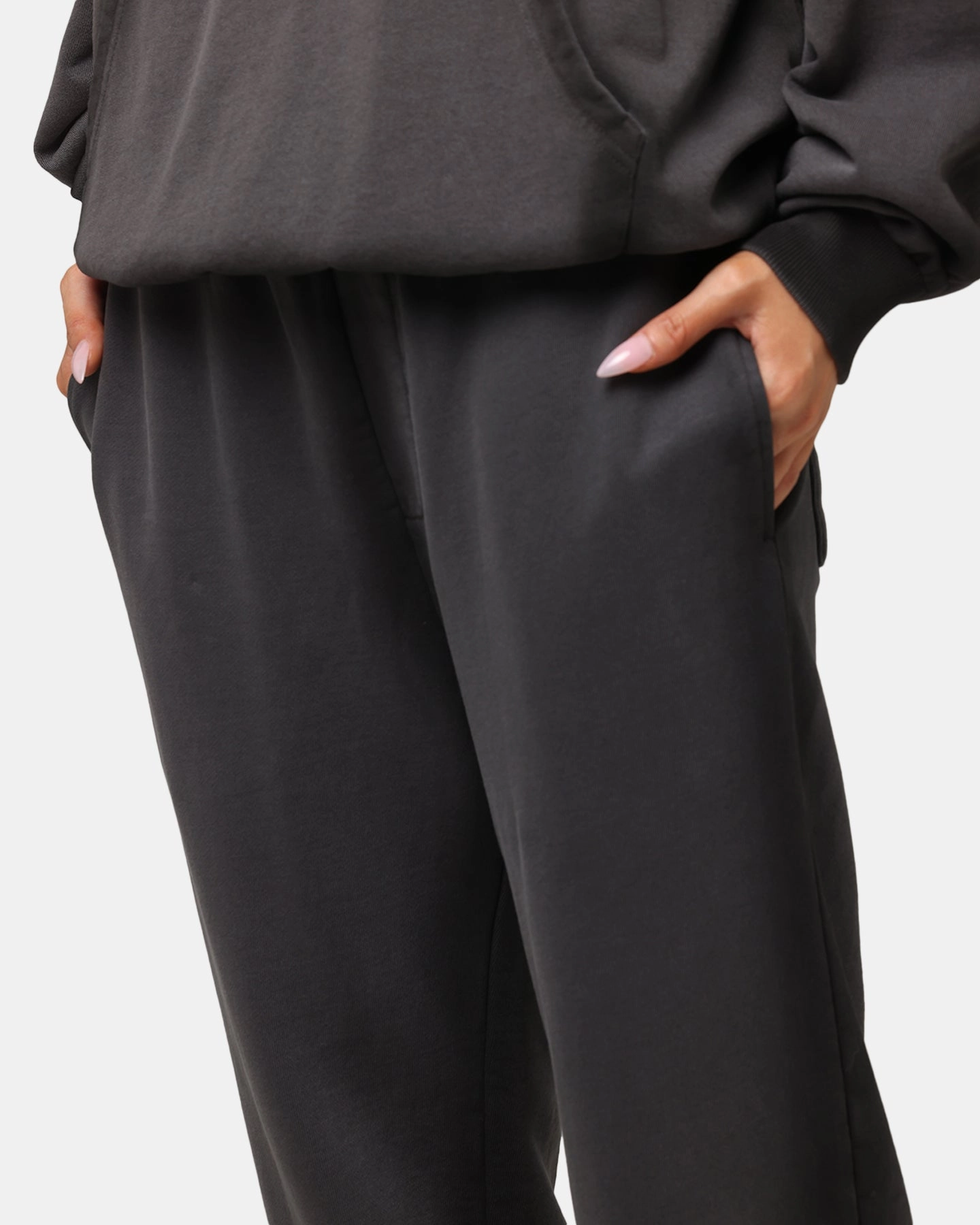 Saint Morta Contrast Wash Sweatpants Washed Black Skinny Fit