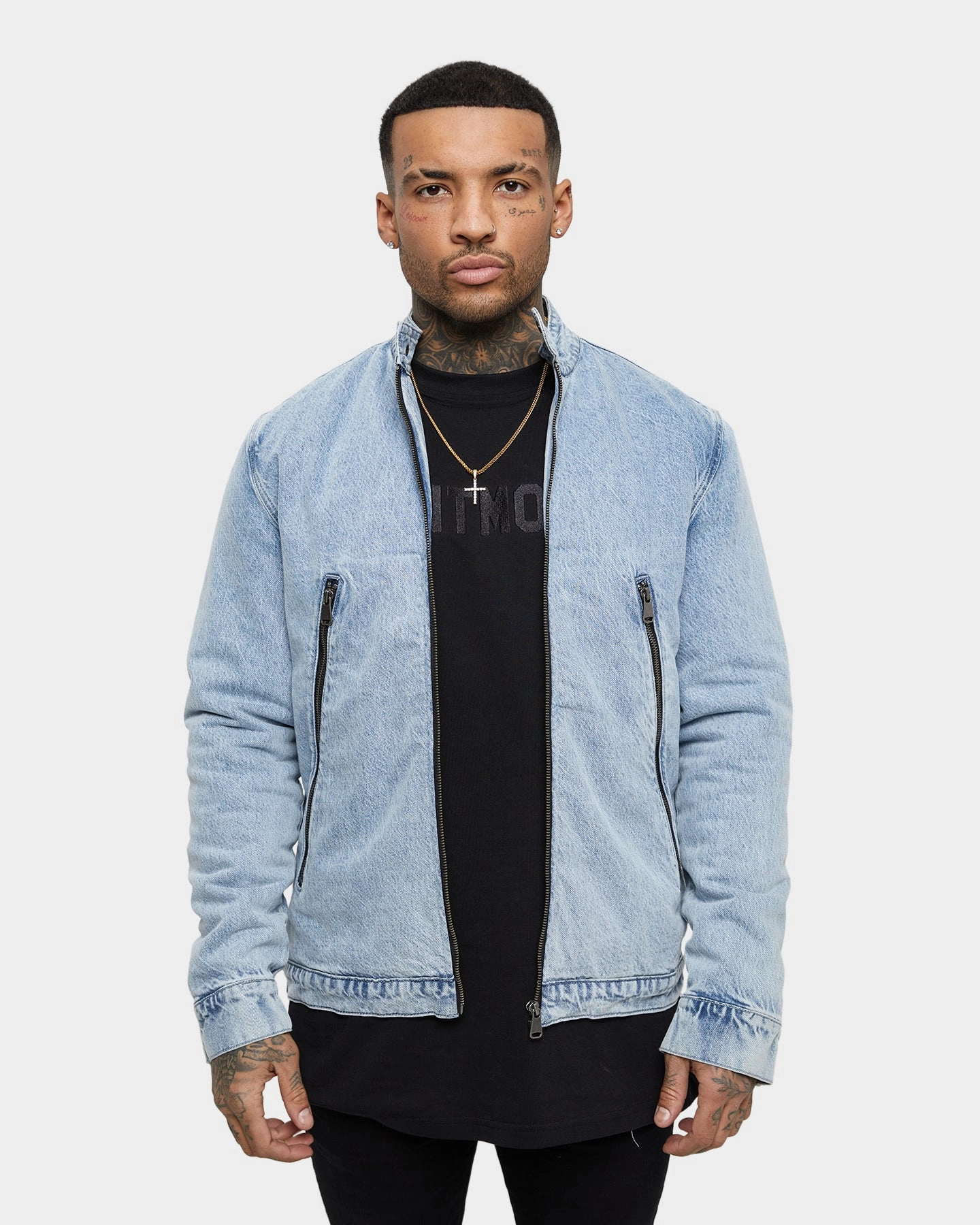 Jungle gift - giving option Saint Morta Cremallera Denim Jacket Bleach Blue