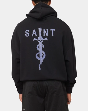 Saint Morta Daggers Boxy Hoodie Black/Purple Goods Popular