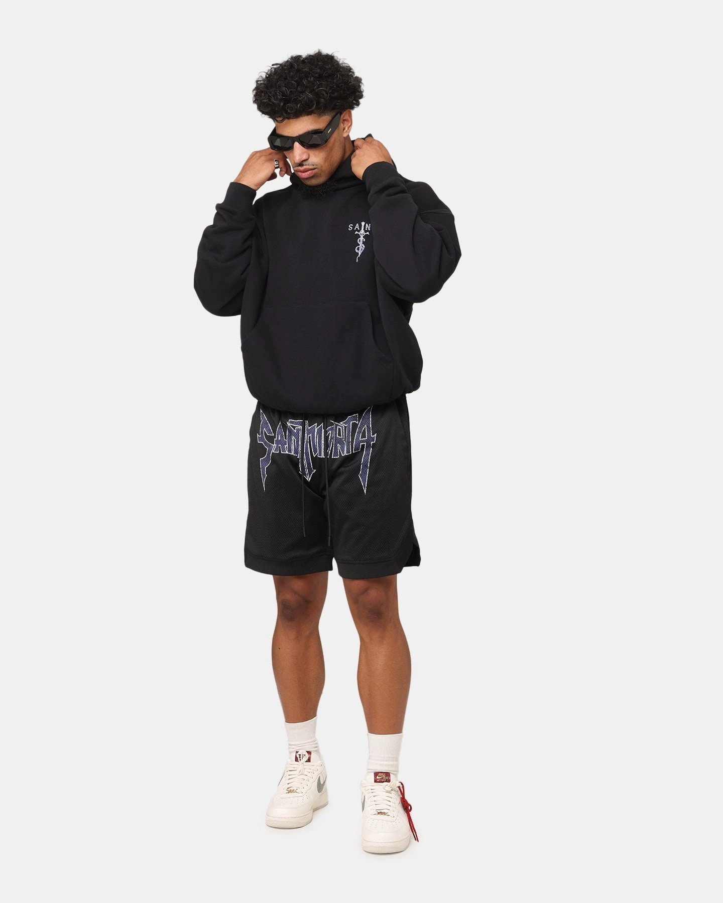 Saint Morta Daggers Boxy Hoodie Black/Purple Spread
