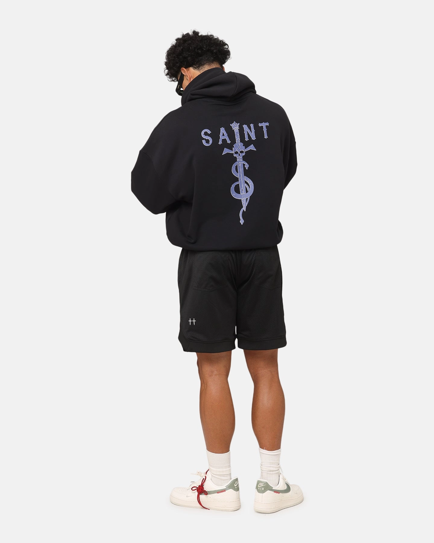 Saint Morta Daggers Boxy Hoodie Black/Purple Gore-Tex