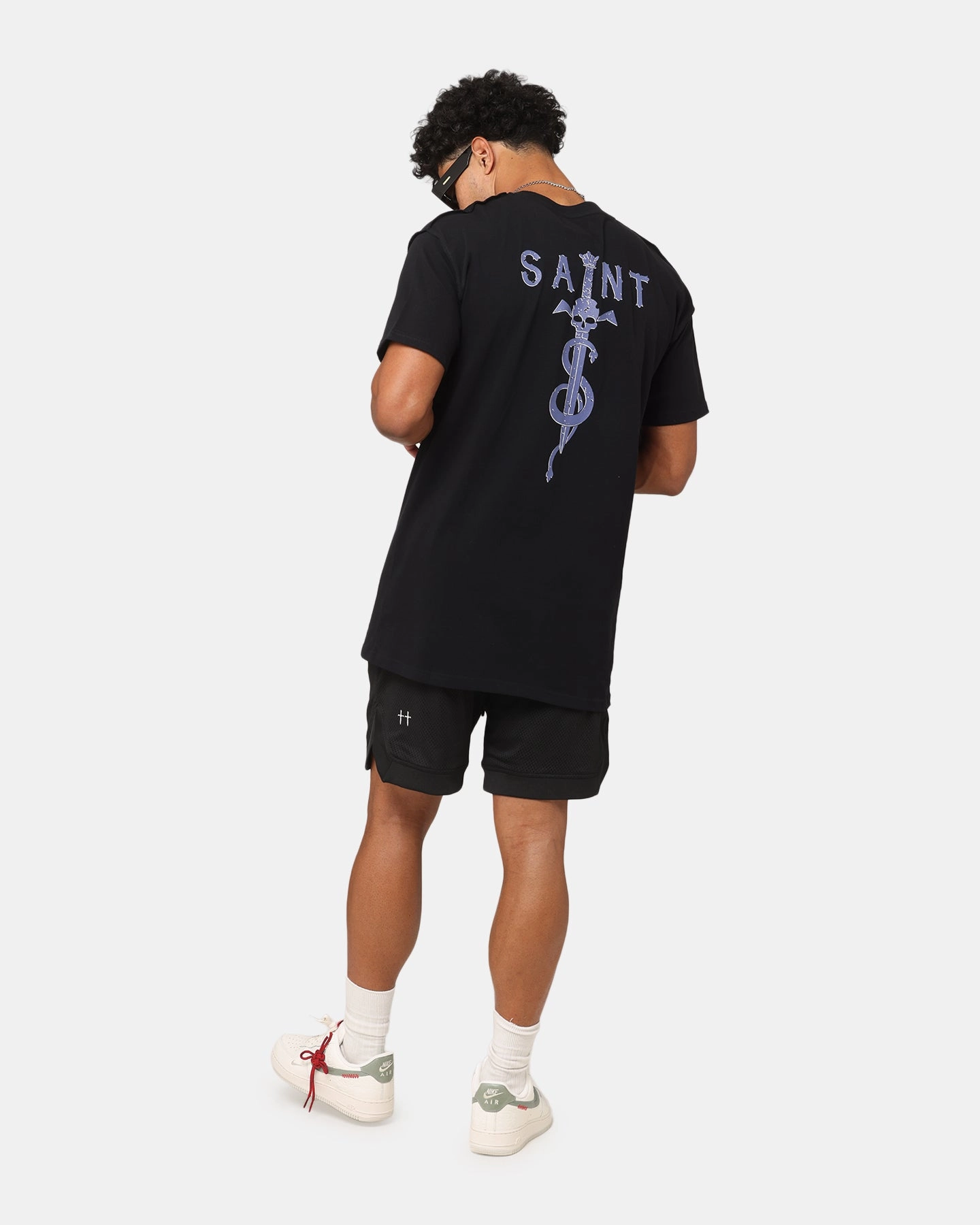 Saint Morta Daggers Lafayette T-Shirt Black/Purple Subtle Logo Placement Low carbon footprint