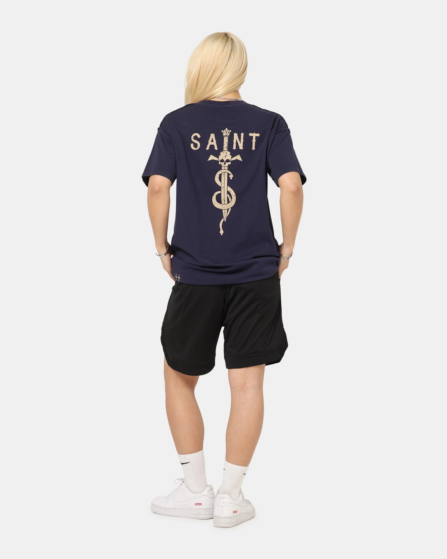 Classic Chic Travel Fashion Saint Morta Daggers Lafayette T-Shirt Indigo