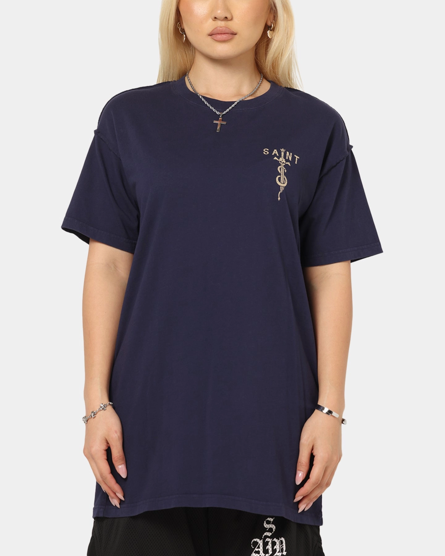 Premium Cotton Blend SustainableManufacturing Saint Morta Daggers Lafayette T-Shirt Indigo