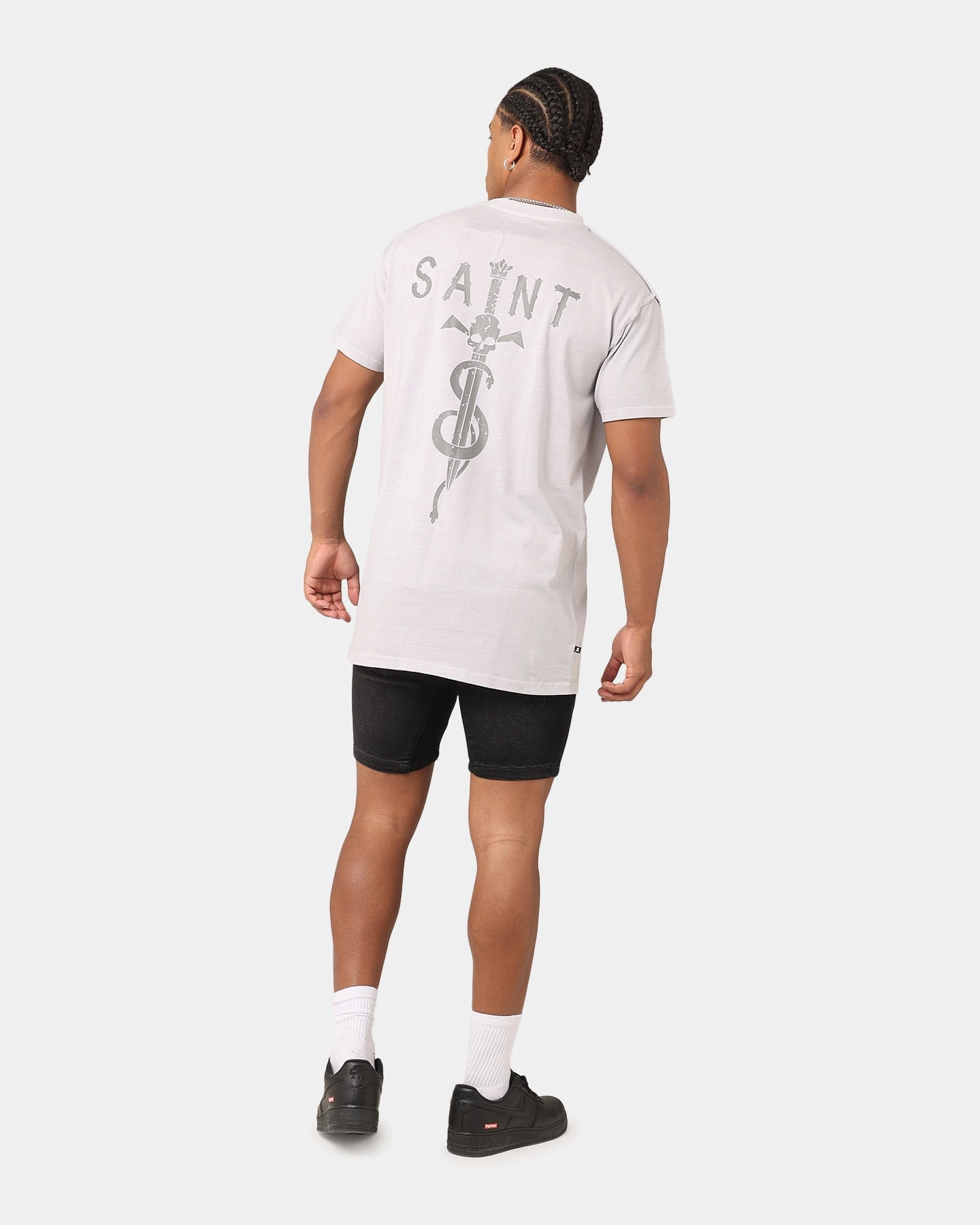 Saint Morta Daggers Lafayette T-Shirt Vintage Grey Light and Fresh Non Fading Material