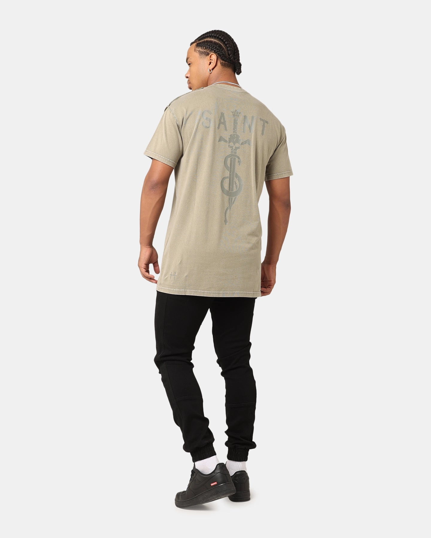 Saint Morta Daggers Lafayette T-Shirt Vintage Khaki Tagless Neckline