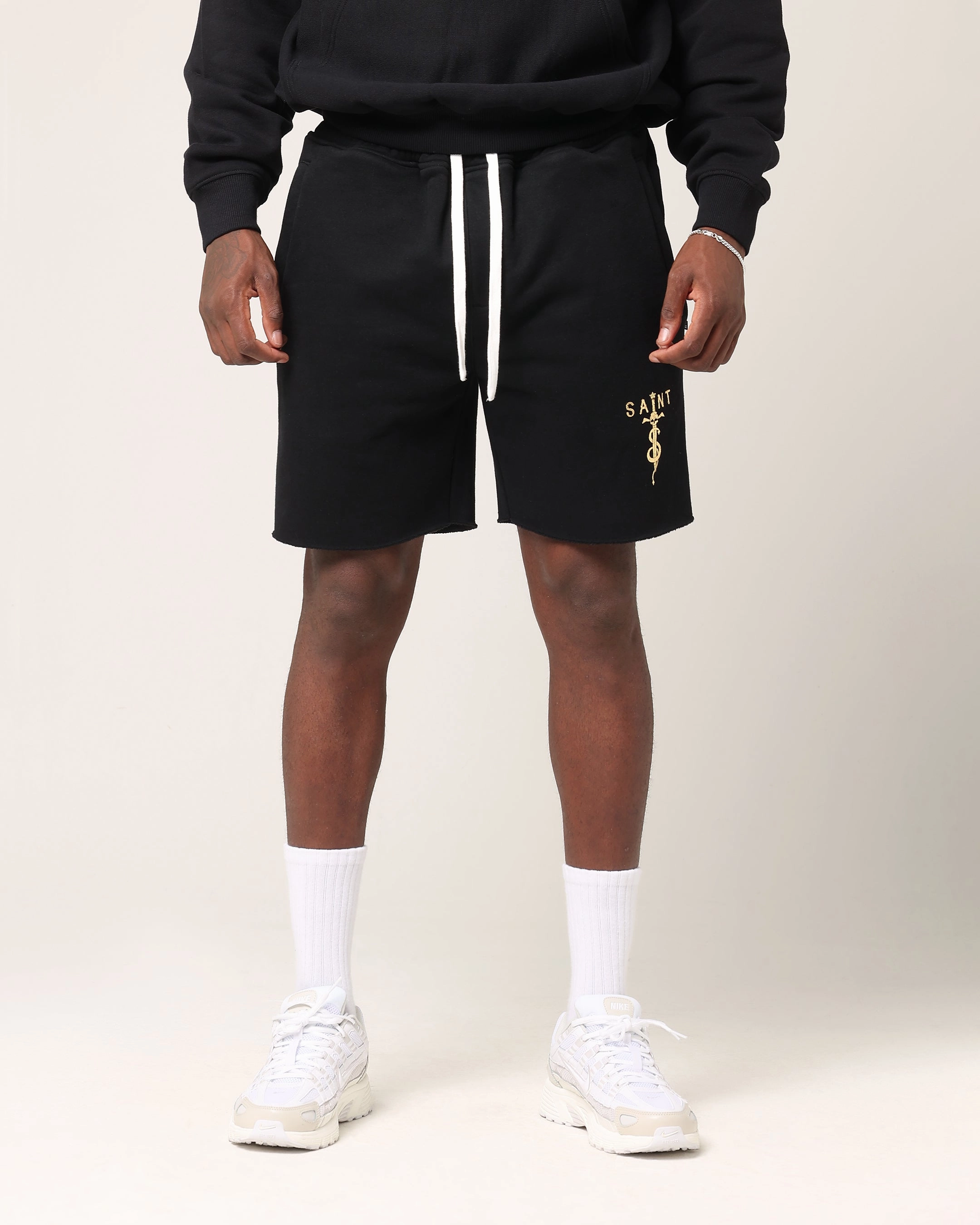 Saint Morta Daggers Sweat Shorts Black/Gold Unique Piece