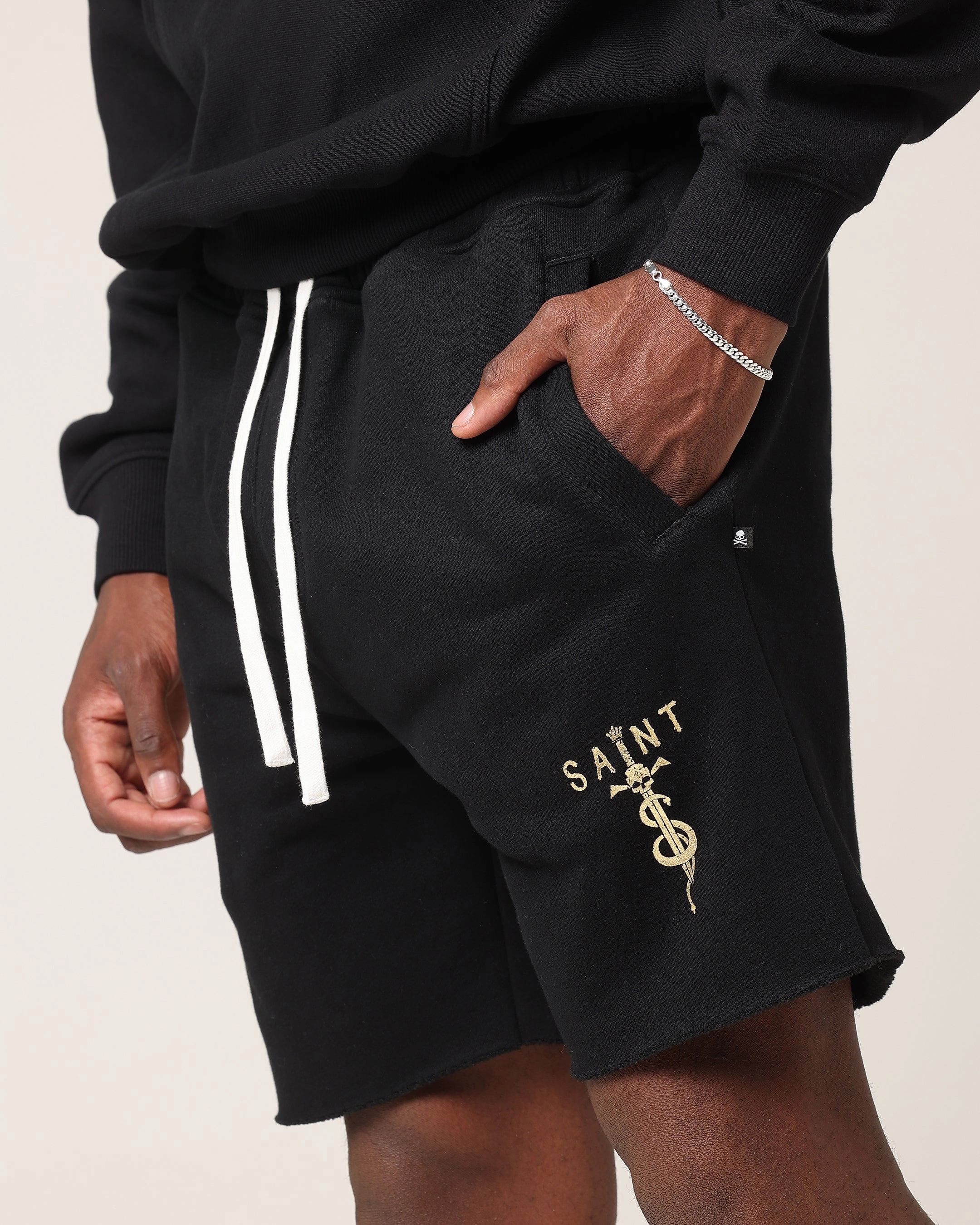 Christmas gift Saint Morta Daggers Sweat Shorts Black/Gold