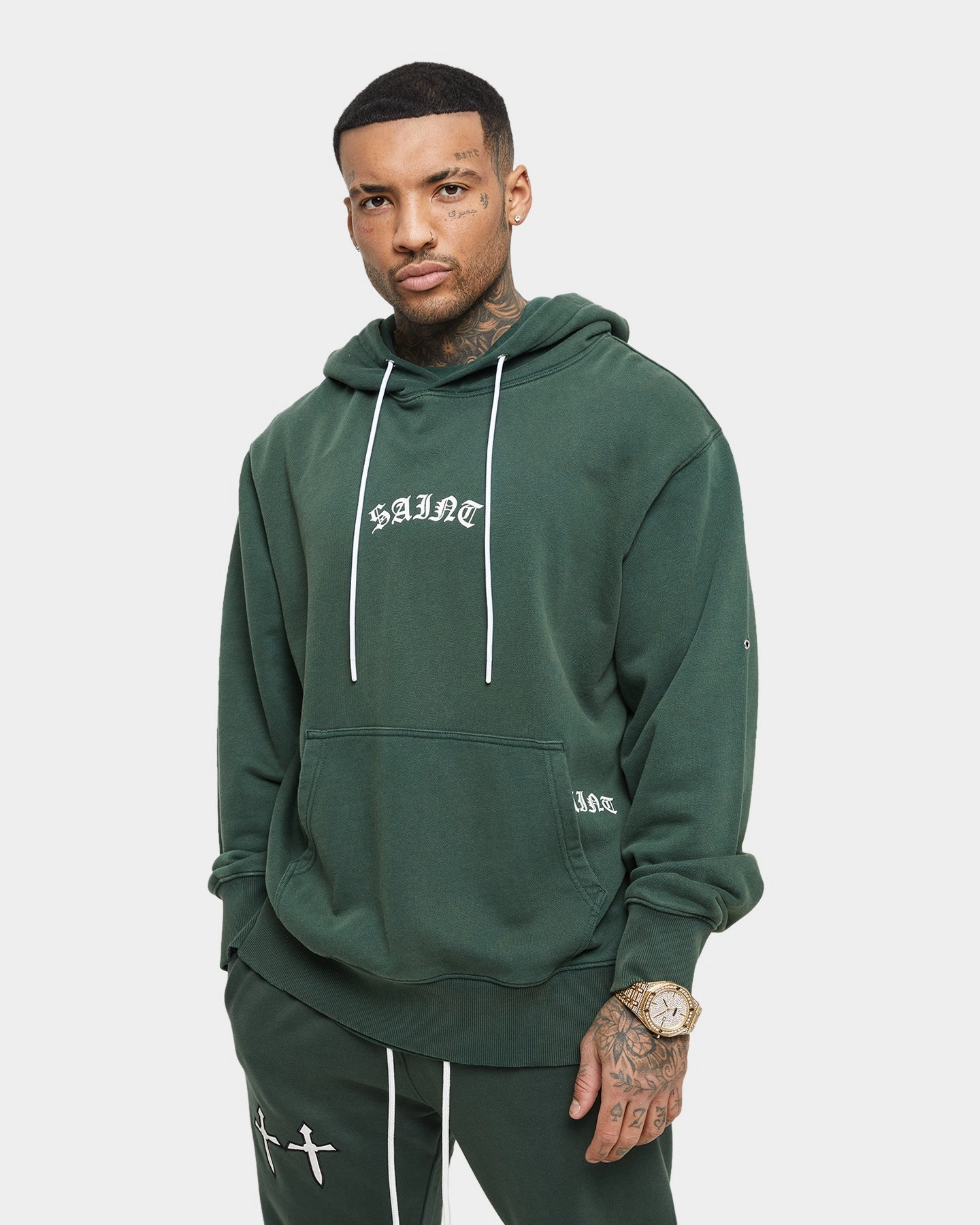 Saint Morta Day Of The Dead Hoodie Dark Green Dry Touch Winter Essentials
