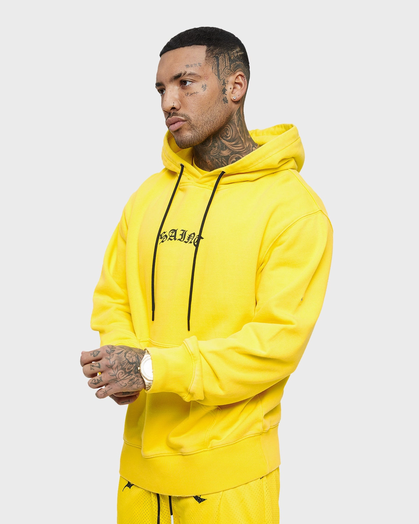 Saint Morta Day Of The Dead Hoodie Yellow/Black suitable for religious ceremonies Simple Layer
