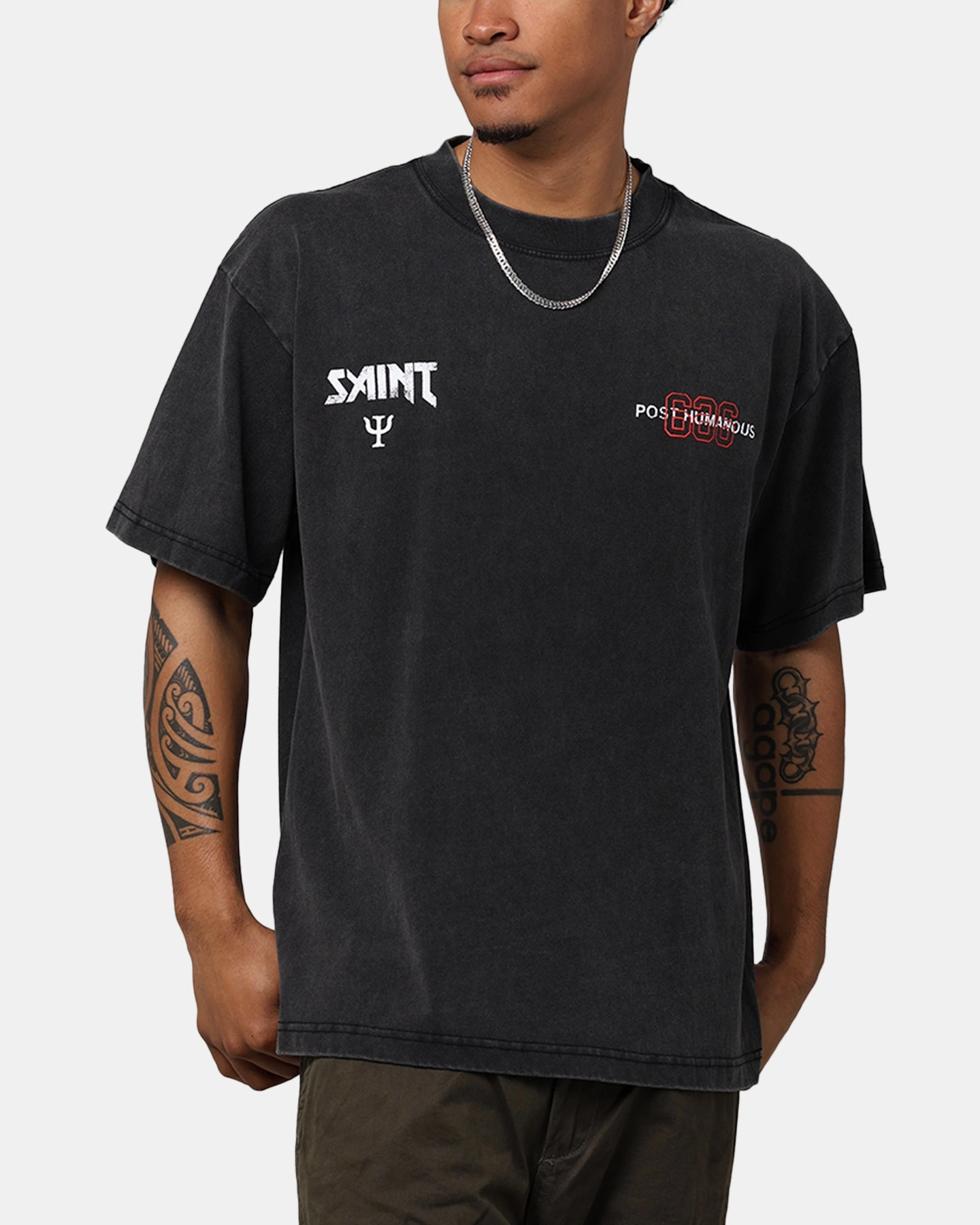 Simple Style Saint Morta Death Wish Patrol T-Shirt Vintage Black