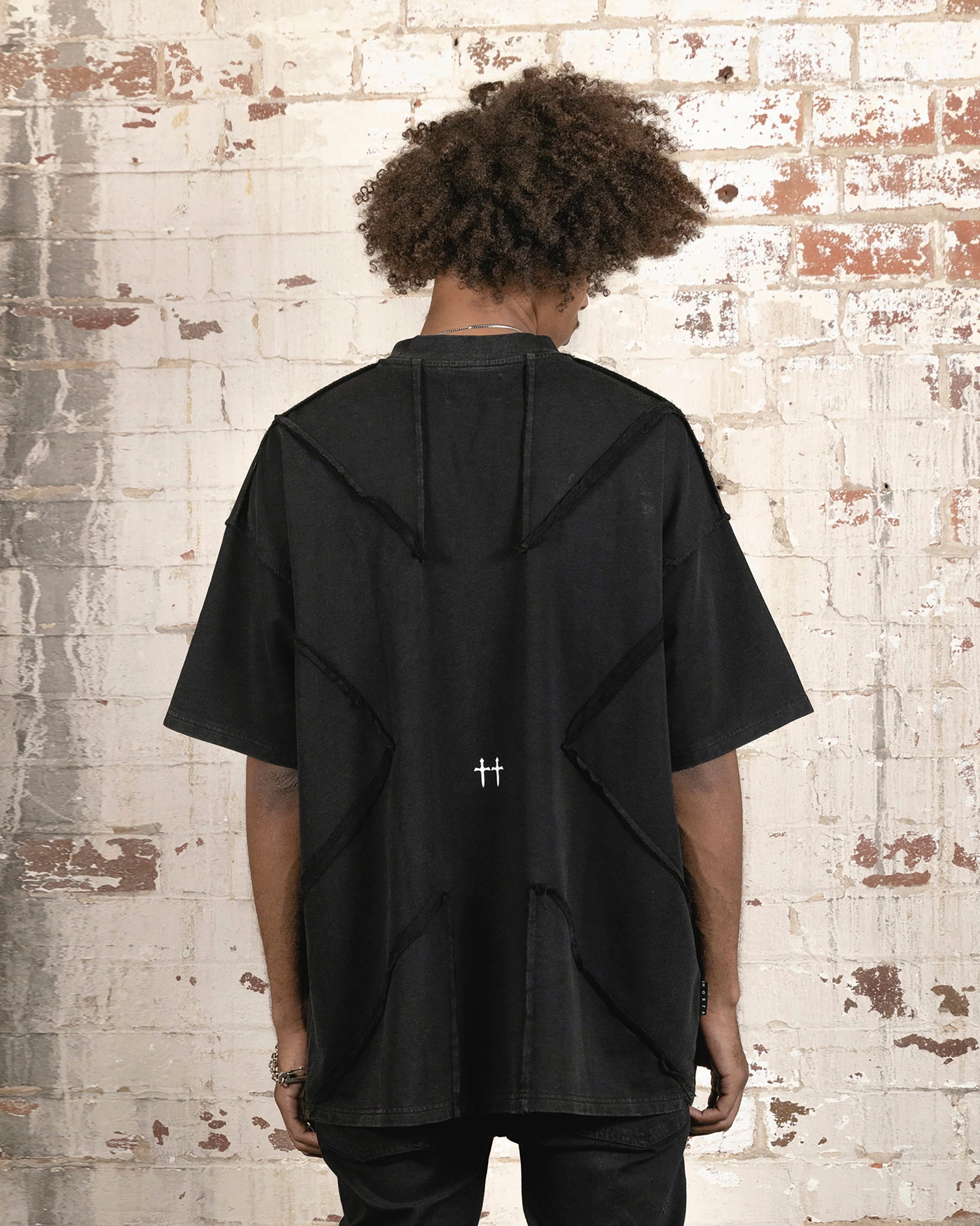 Saint Morta Deconstructed PSI Boxy Vintage T-Shirt Vintage Black Comfy Wardrobe