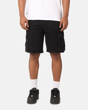 Tailored Design Saint Morta Denim Cargo Shorts Washed Black