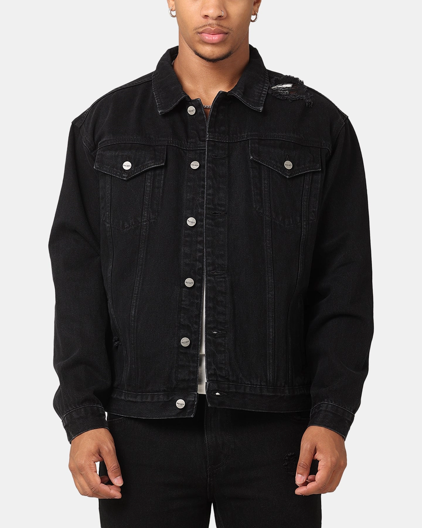 Hear Saint Morta Denim Trucker Jacket Washed Black