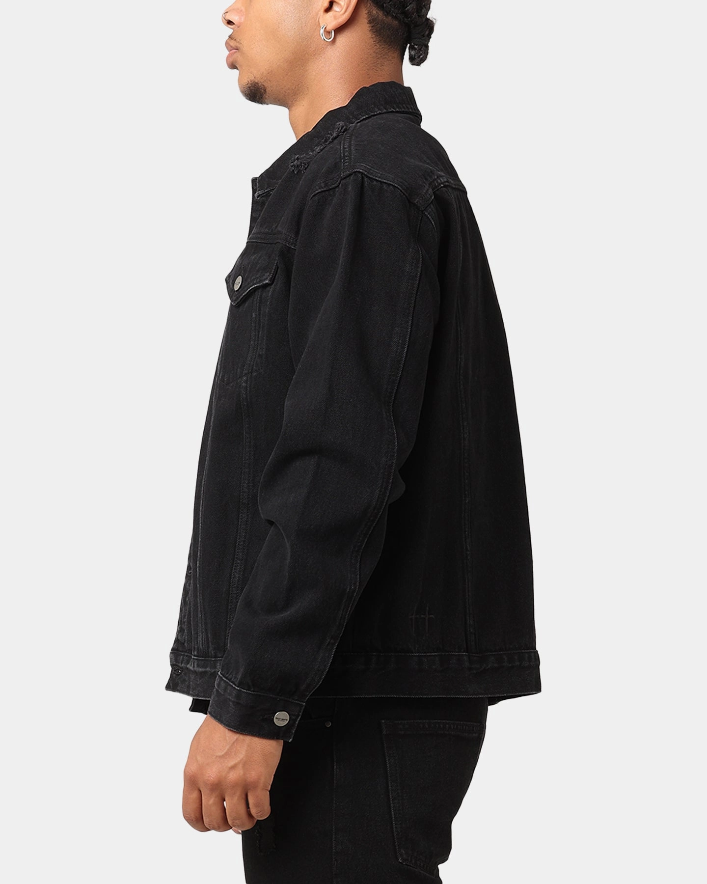 Saint Morta Denim Trucker Jacket Washed Black Meditation Restore