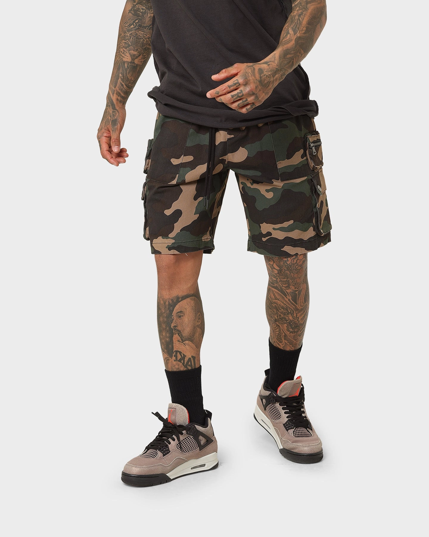 Saint Morta Desolation Cargo Shorts Woodland Camo hypoallergenic material fresh start