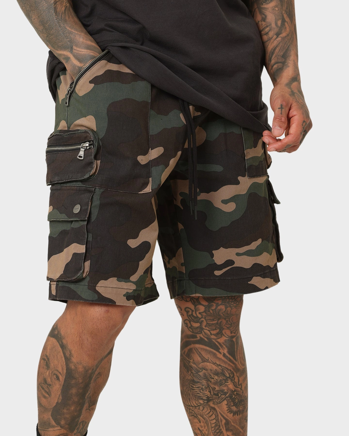 Saint Morta Desolation Cargo Shorts Woodland Camo swimming suit alternative Active Wear Shorts