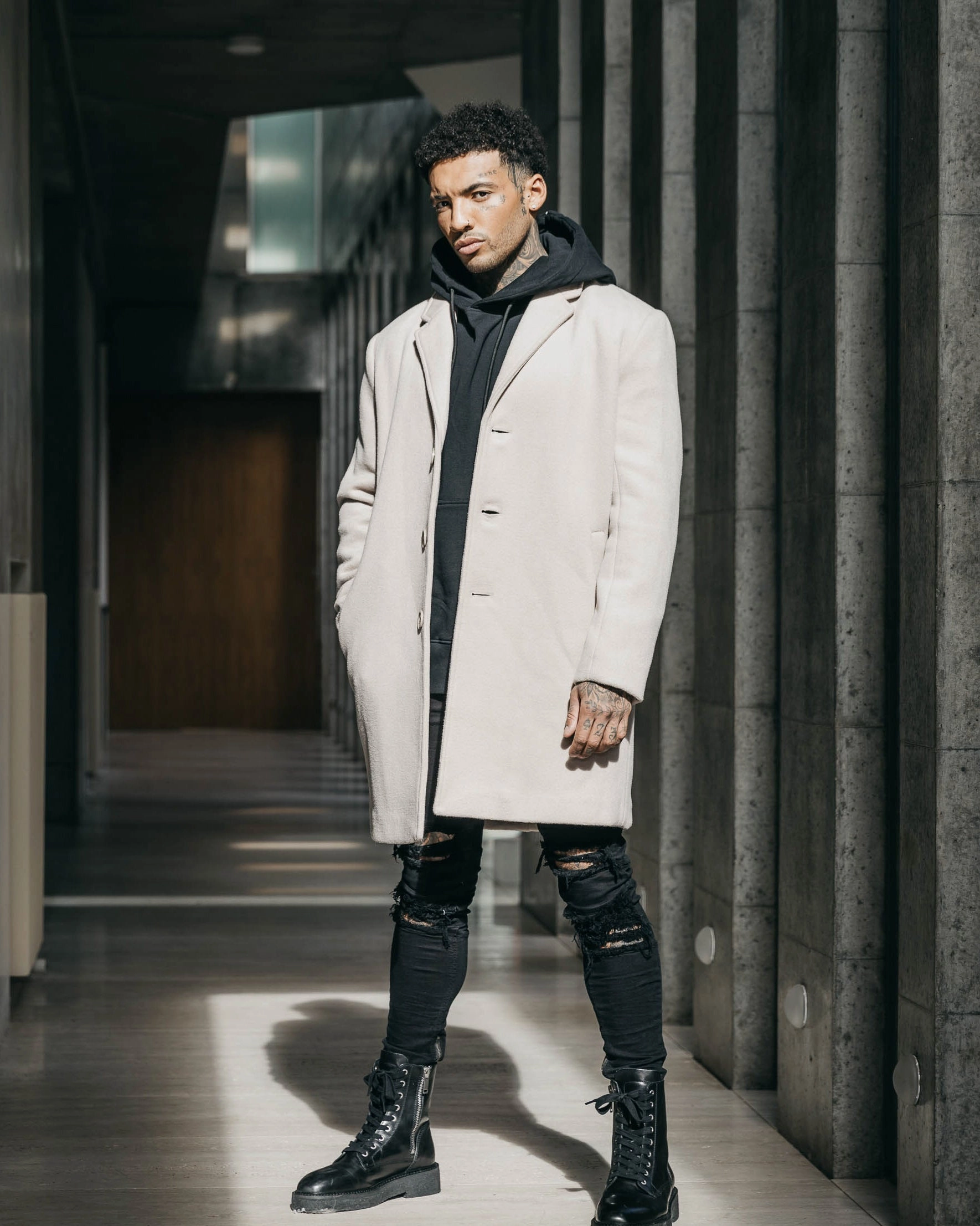 Stretch Fabric Saint Morta Desolation Coat Stone