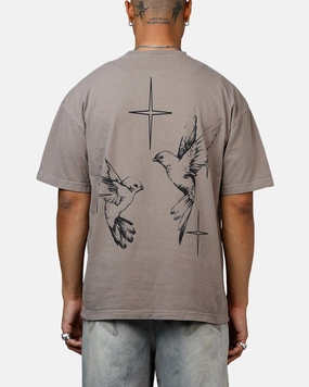 Water Based Ink Print Saint Morta Destiny Rising T-Shirt Vintage Khaki