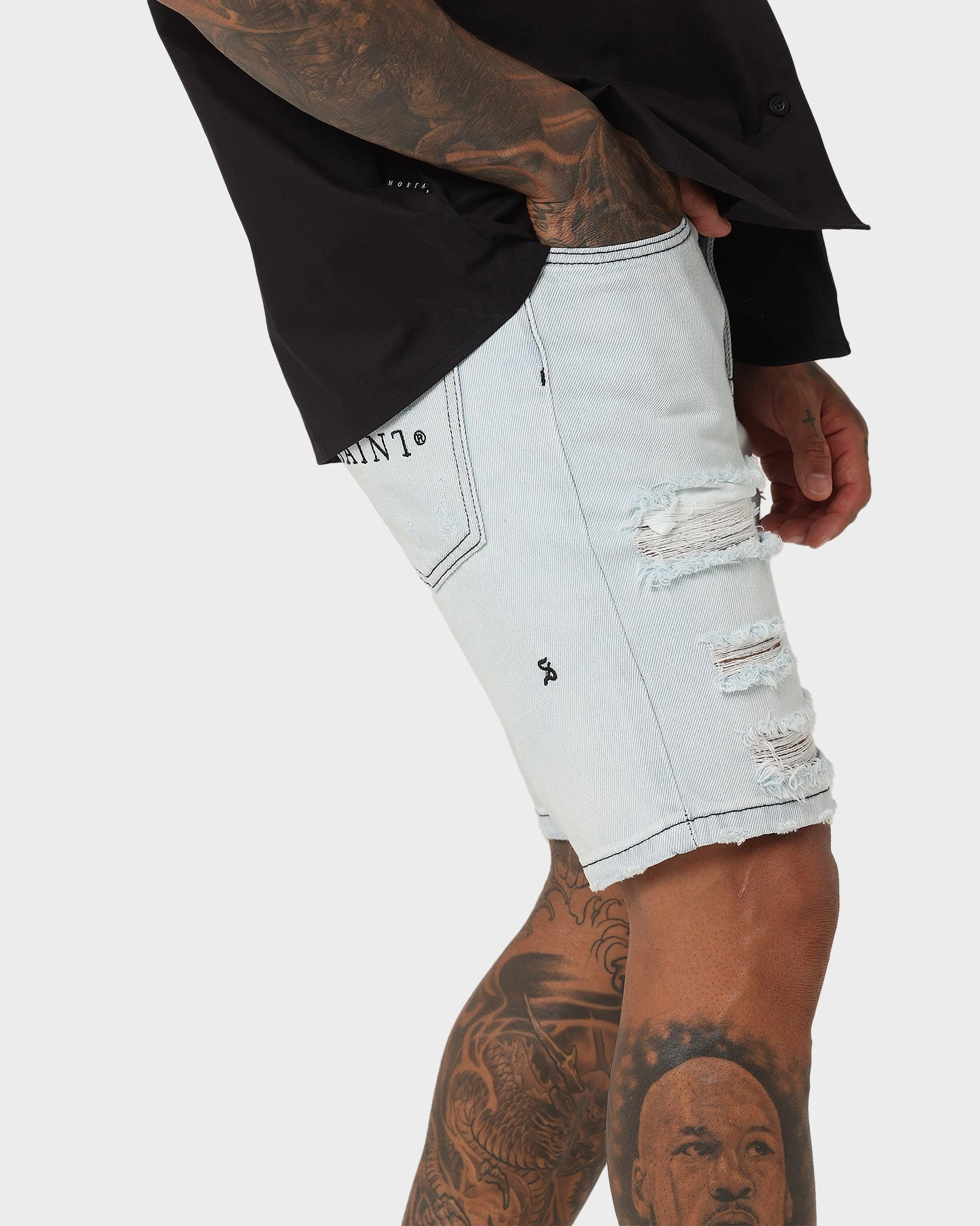 Hiking shorts Saint Morta Destroyer Distressed Shorts Ice Blue