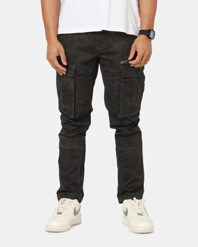 Saint Morta Distressed Cargo Pants Black Flattering Design Wear