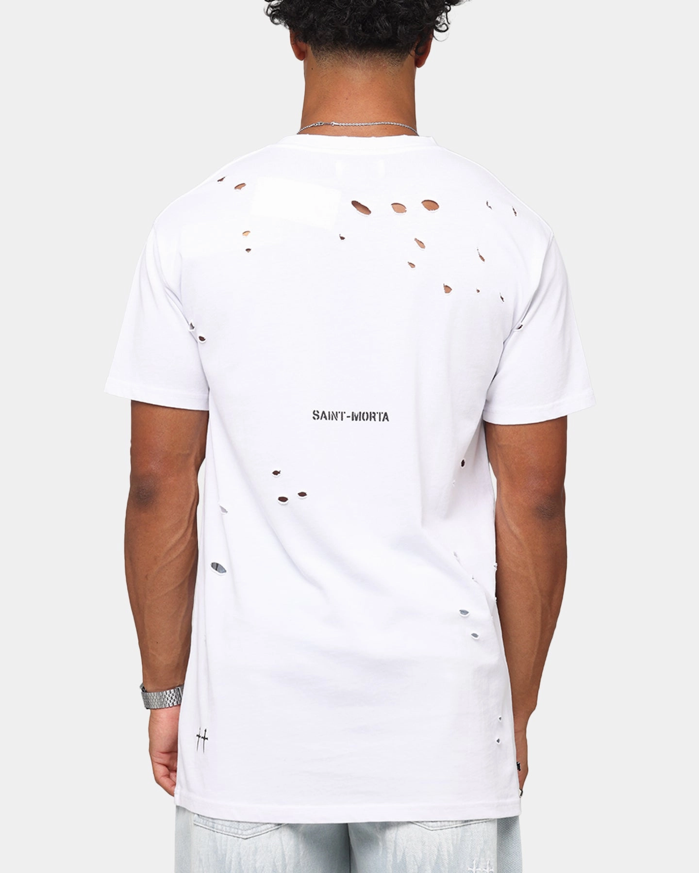 Saint Morta Distressed Lafayette T-Shirt White SunProtectionFabric Playful Vibes